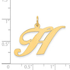 14K Large Fancy Script Initial H Charm