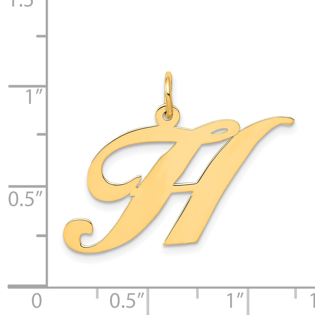 14K Large Fancy Script Initial H Charm