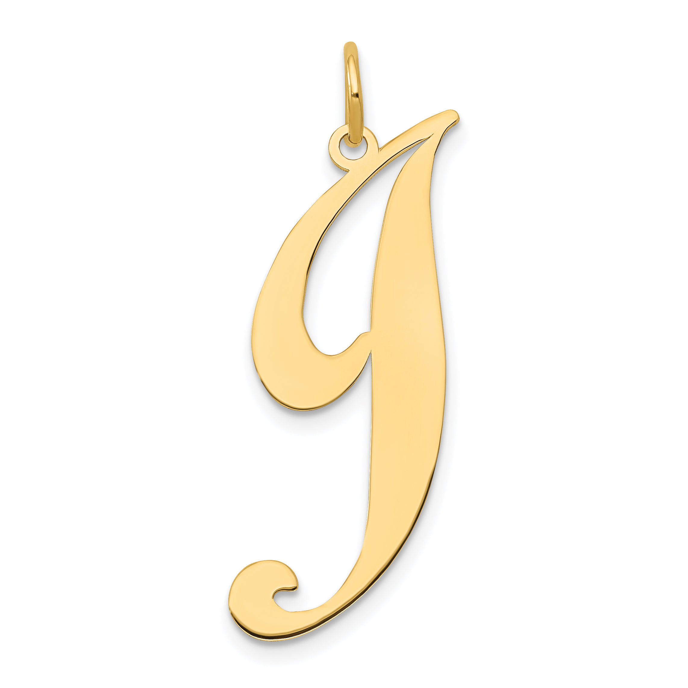 14k Large Fancy Script Letter J Initial Charm Main image