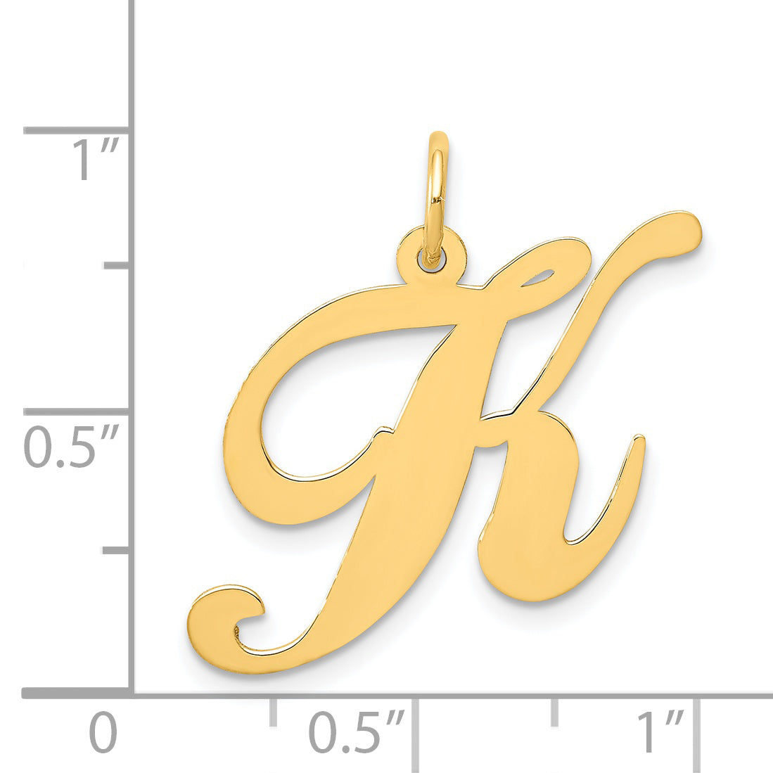 14K Large Fancy Script Initial K Charm