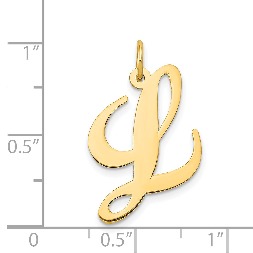 14K Large Fancy Script Initial L Charm