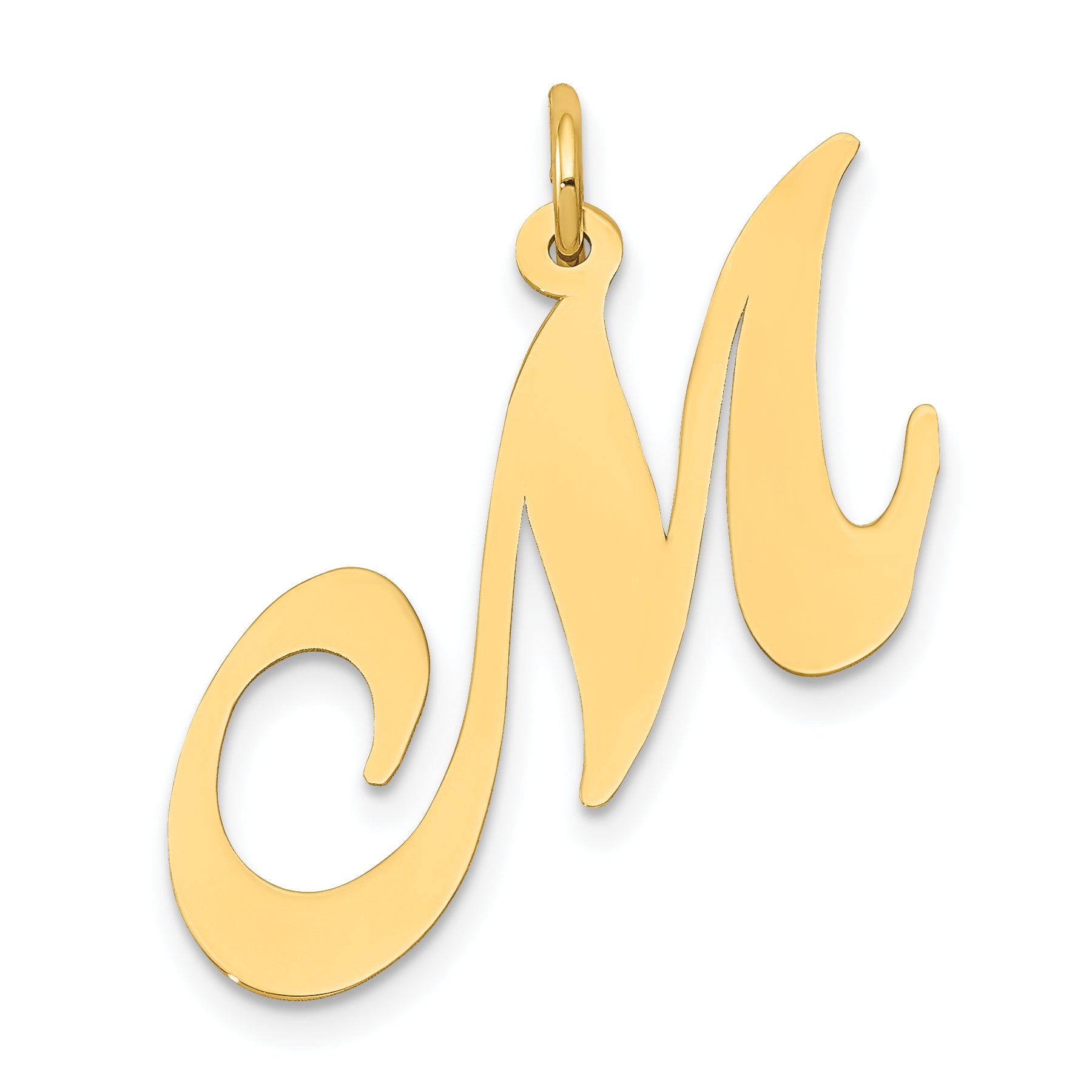 14k Large Fancy Script Letter M Initial Charm Main image
