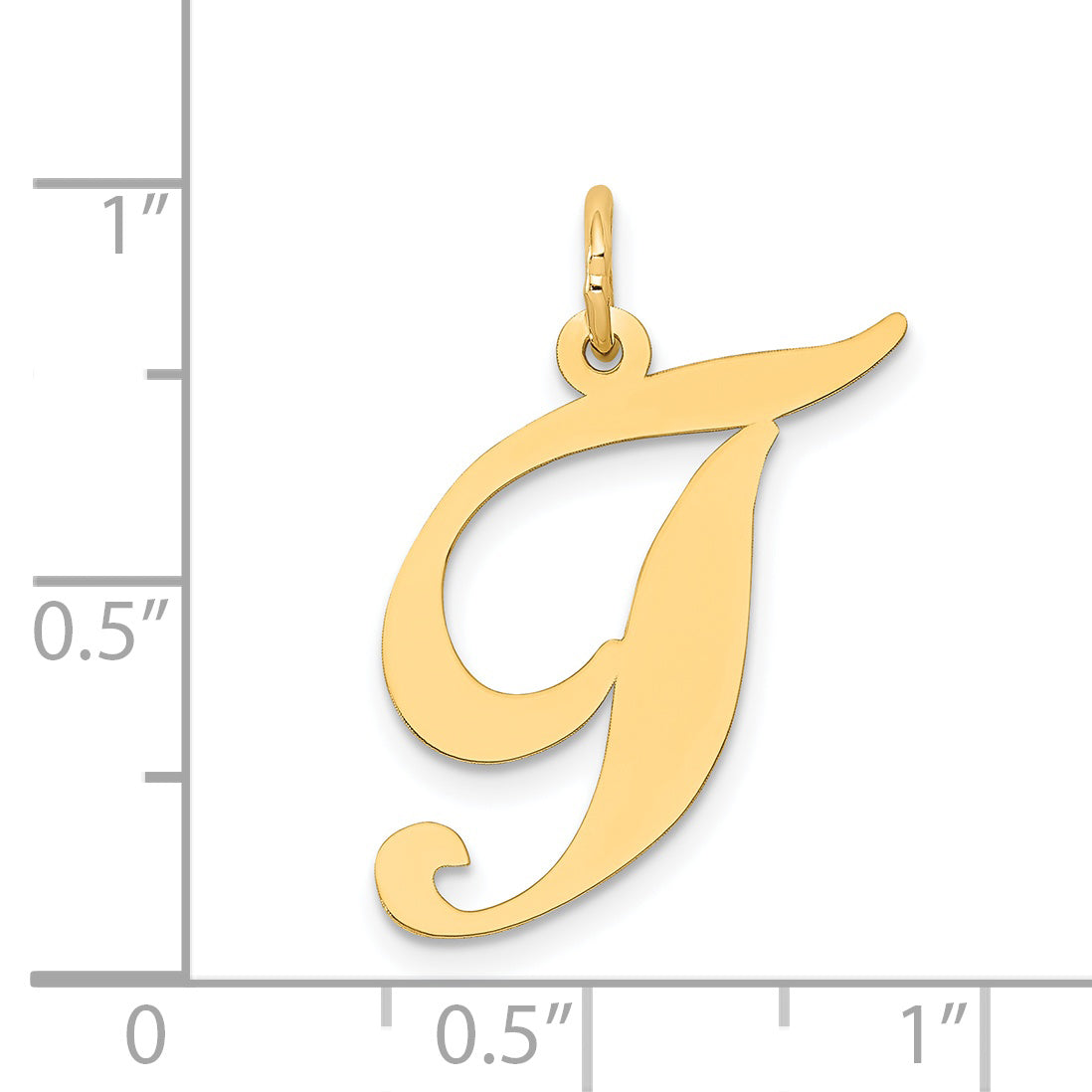 14K Large Fancy Script Initial T Charm