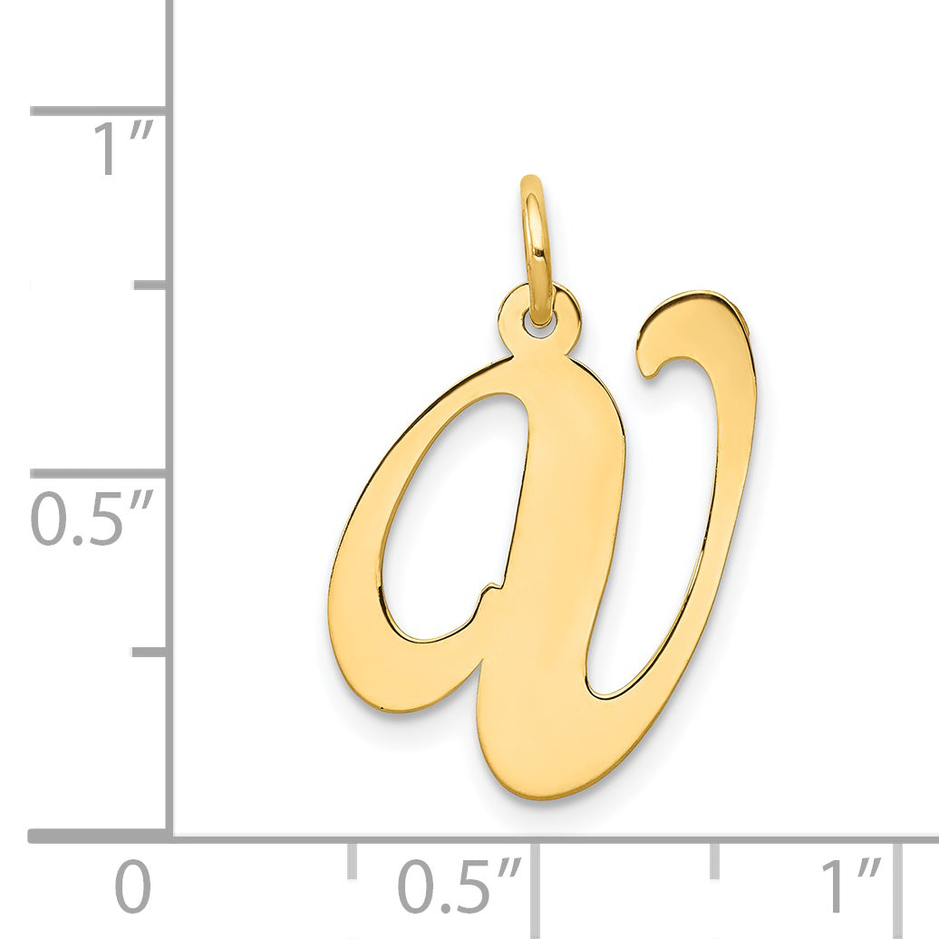 14K Large Fancy Script Initial V Charm