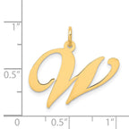 14K Large Fancy Script Initial W Charm
