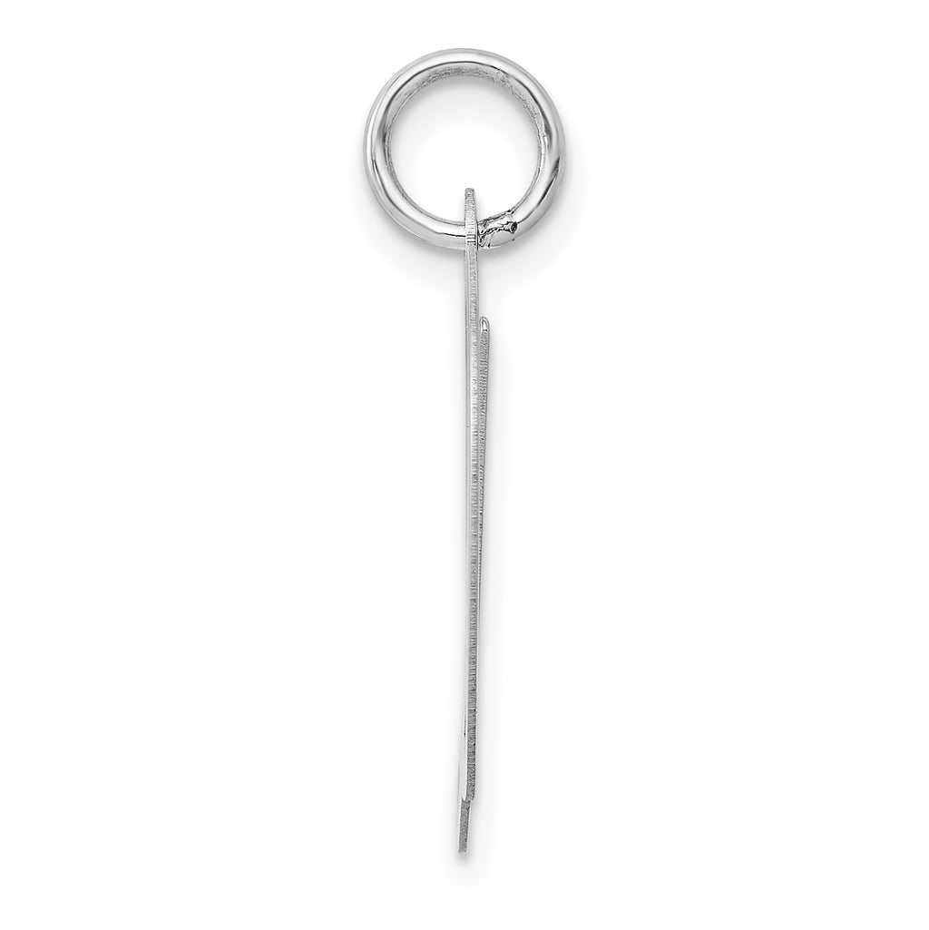 14K White Gold Large Fancy Script Letter D Initial Charm