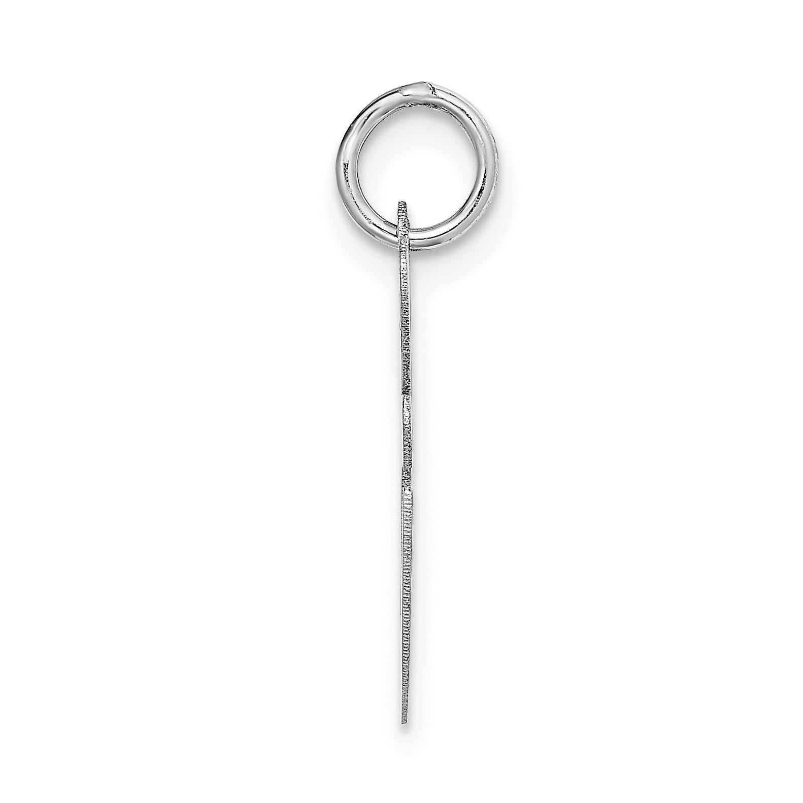 14K White Gold Large Fancy Script Initial E Charm Secondary image