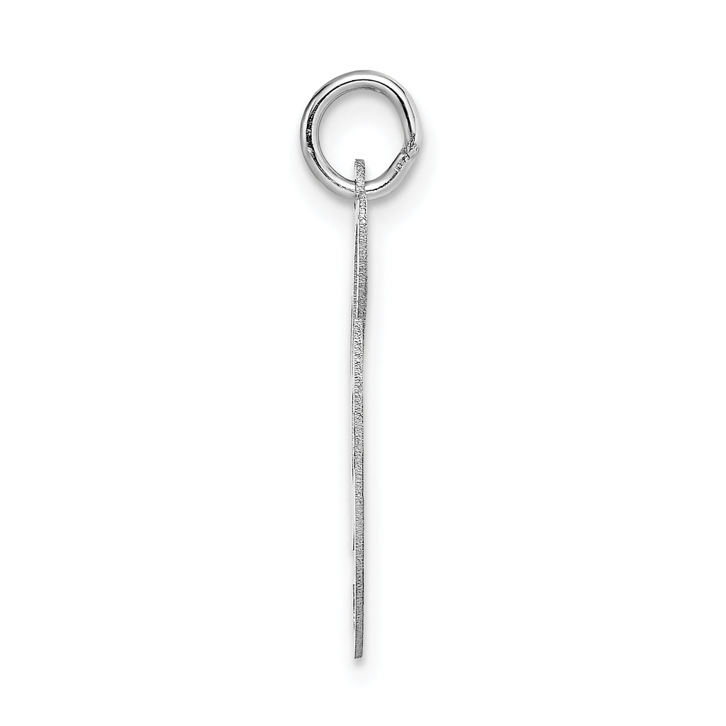 14K White Gold Large Fancy Script Initial G Charm