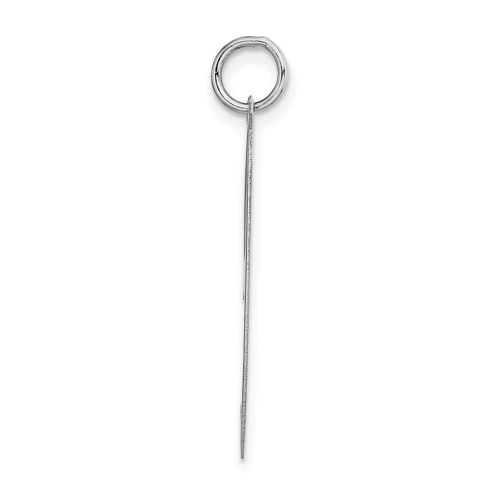 14K White Gold Large Fancy Script Initial J Charm