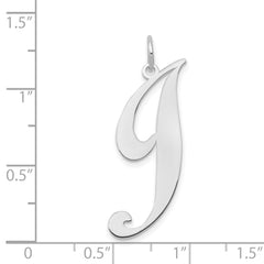 14K White Gold Large Fancy Script Initial J Charm