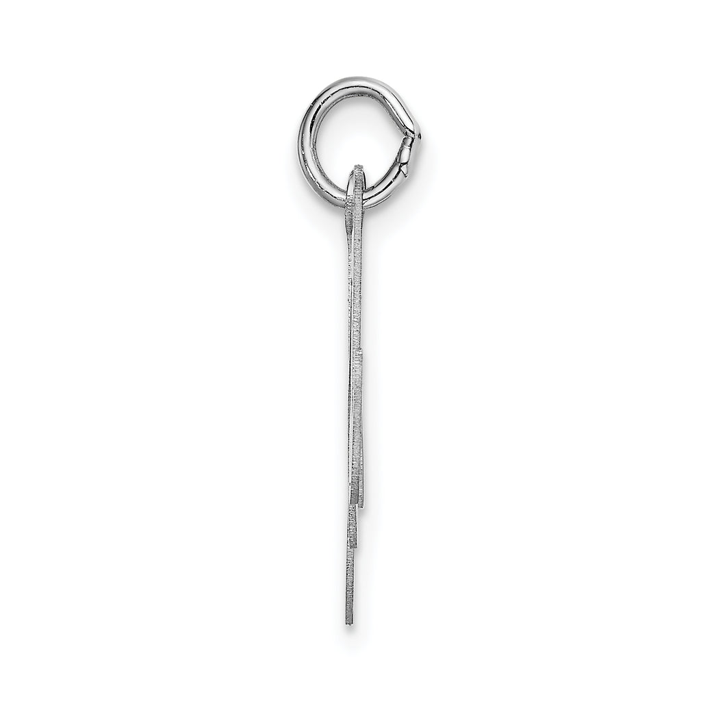 14K White Gold Large Fancy Script Initial M Charm