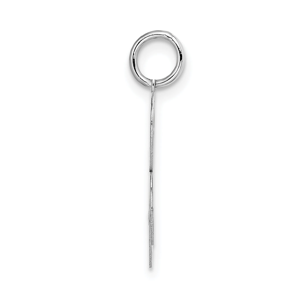 14K White Gold Large Fancy Script Initial R Charm