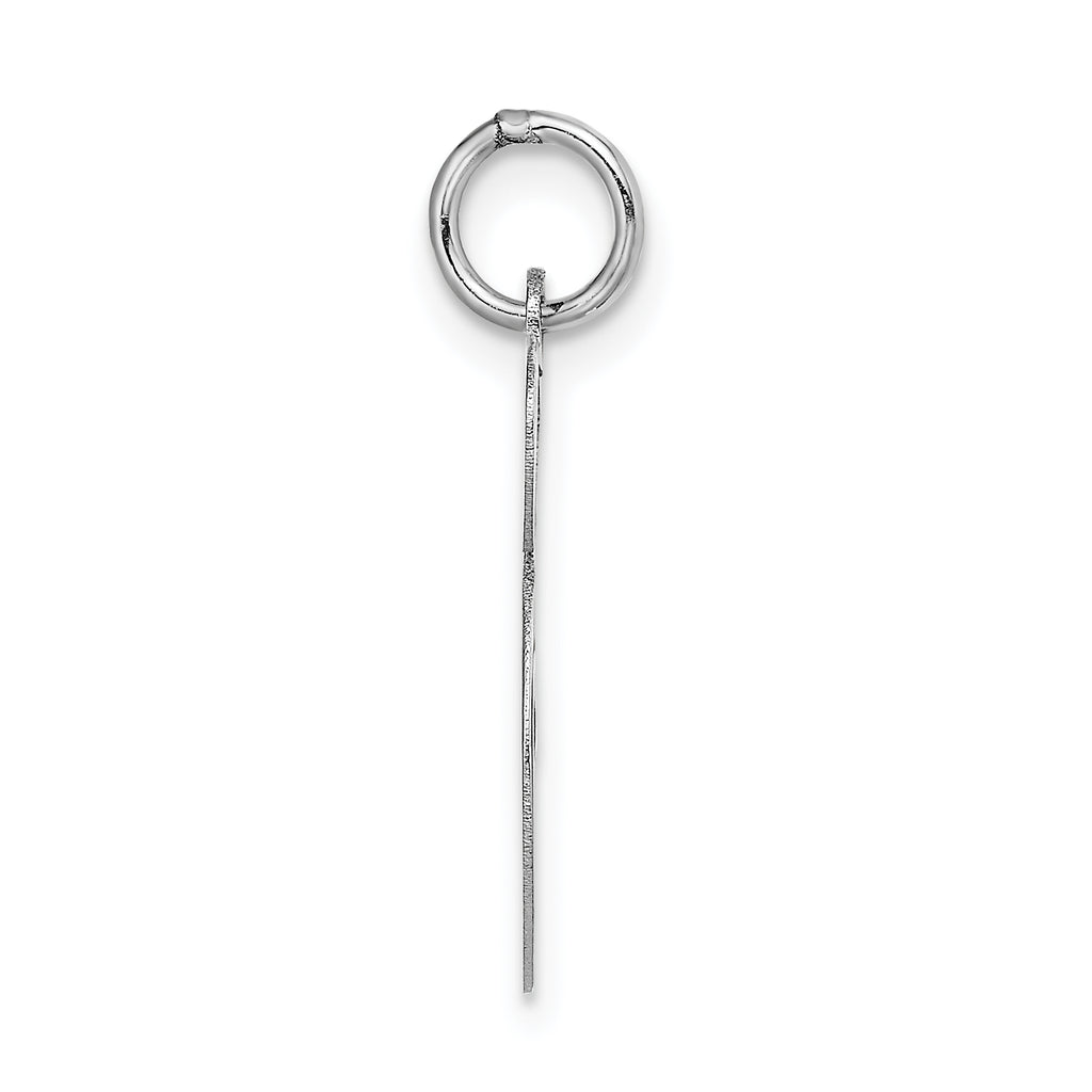 14K White Gold Large Fancy Script Initial S Charm