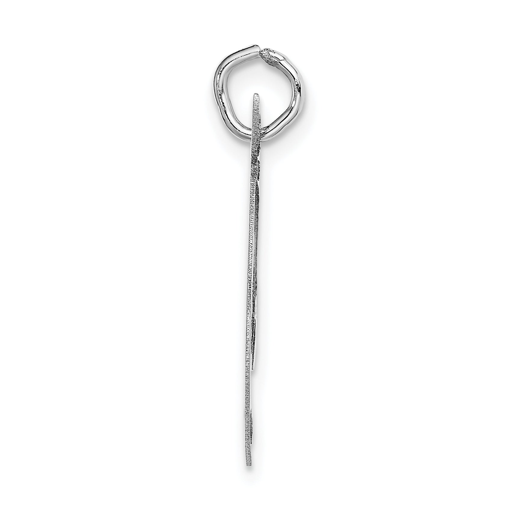 14K White Gold Large Fancy Script Initial T Charm Secondary image