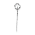 14K White Gold Large Fancy Script Initial T Charm