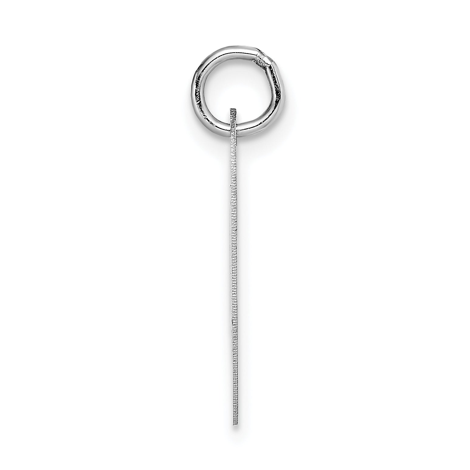 14K White Gold Large Fancy Script Initial V Charm Secondary image