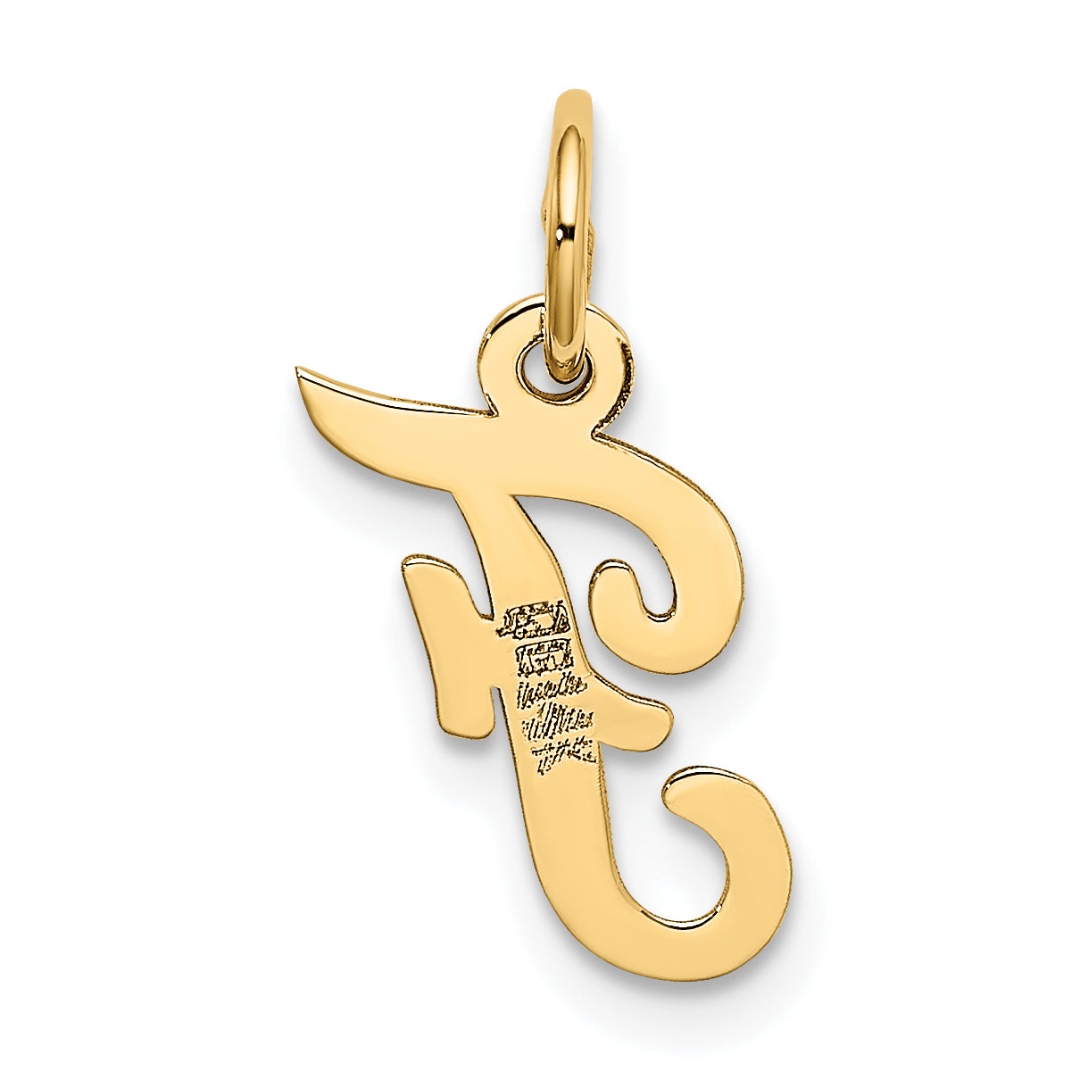 14K Small Script Initial F Charm