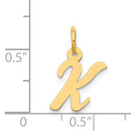14K Small Script Initial K Charm