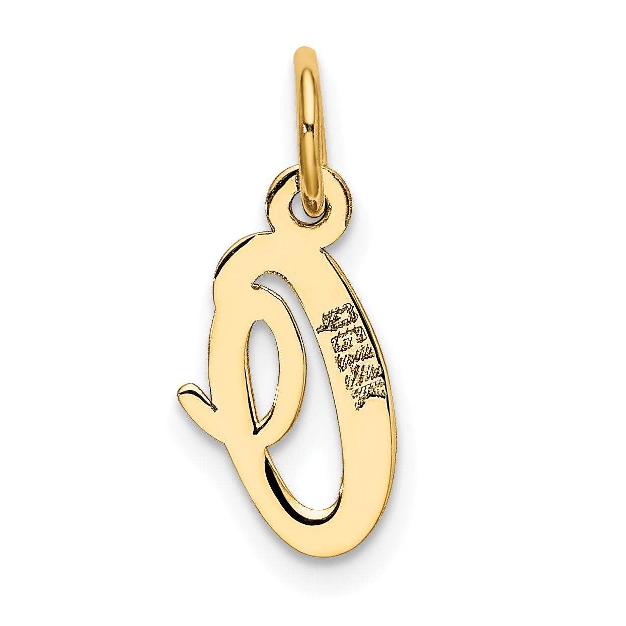 14K Small Script Initial O Charm