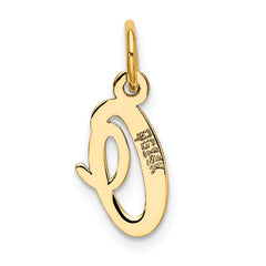 14K Small Script Initial O Charm