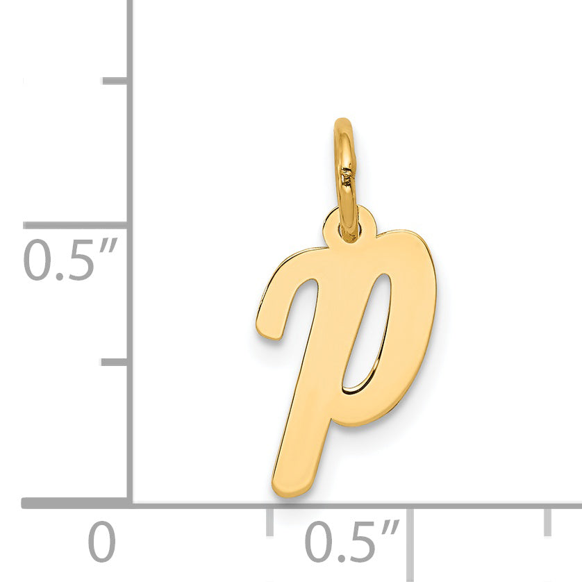 14K Small Script Initial P Charm