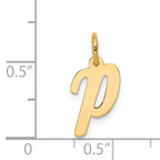 14K Small Script Initial P Charm