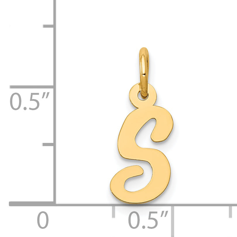 14K Small Script Initial S Charm
