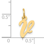 14K Small Script Initial V Charm