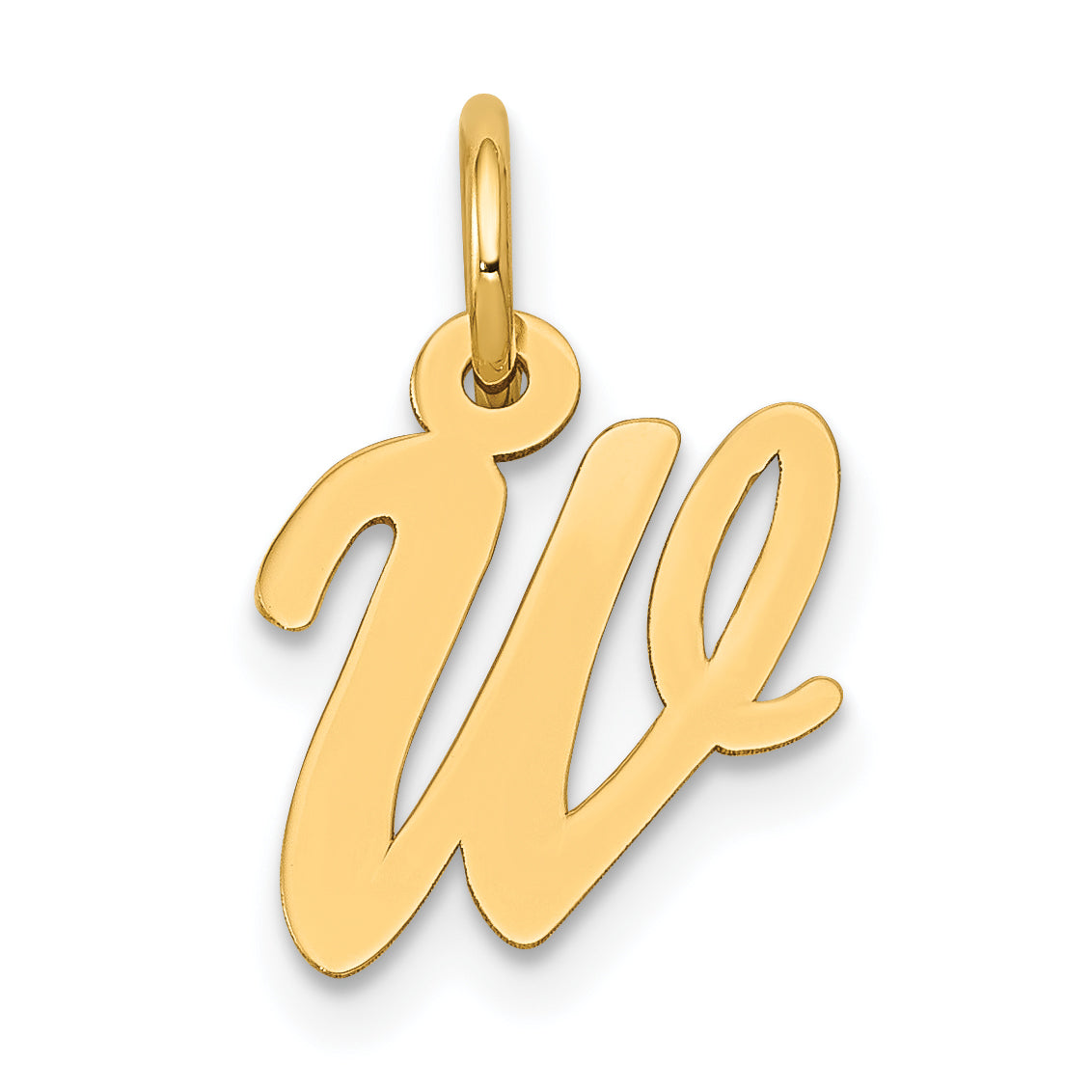 14k Small Script Letter W Initial Charm Main image