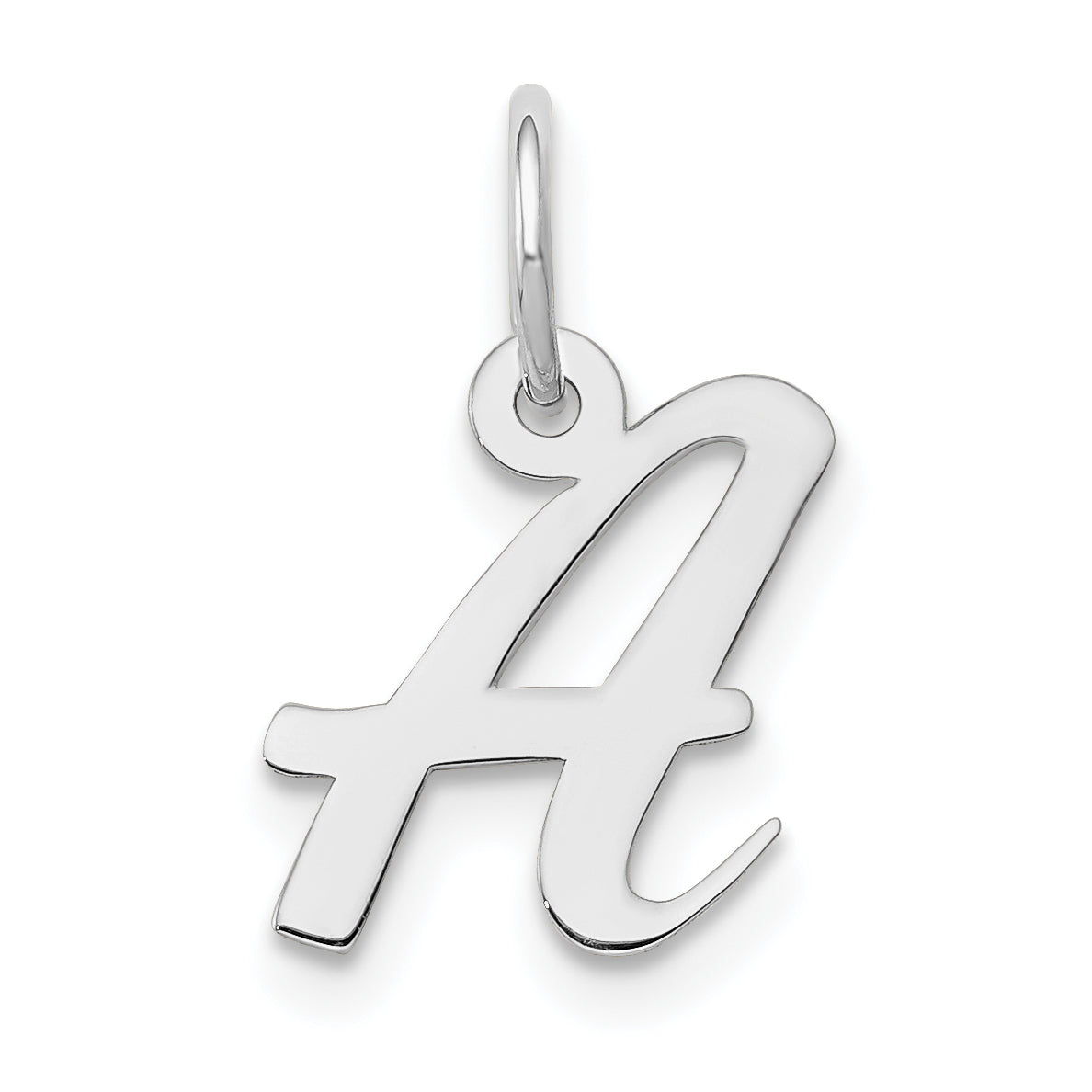 14k White Gold Small Script Letter A Initial Charm Main image