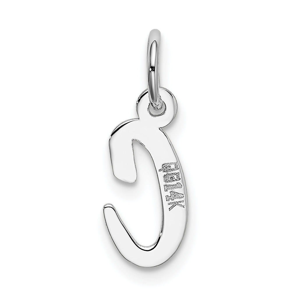 14K White Gold Small Script Letter C Initial Charm