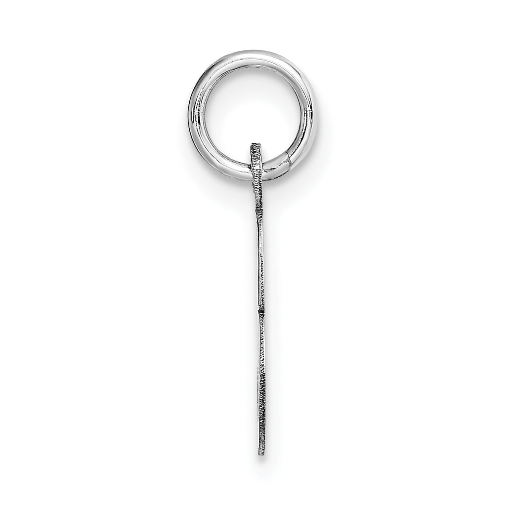 14K White Gold Small Script Initial E Charm