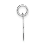 14K White Gold Small Script Initial E Charm