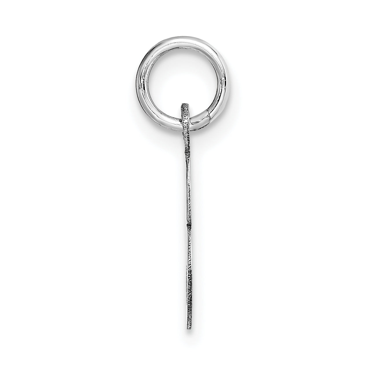 14K White Gold Small Script Initial E Charm