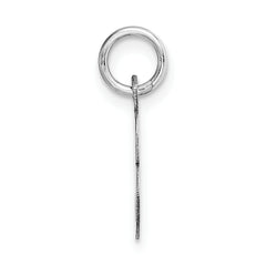 14K White Gold Small Script Initial E Charm