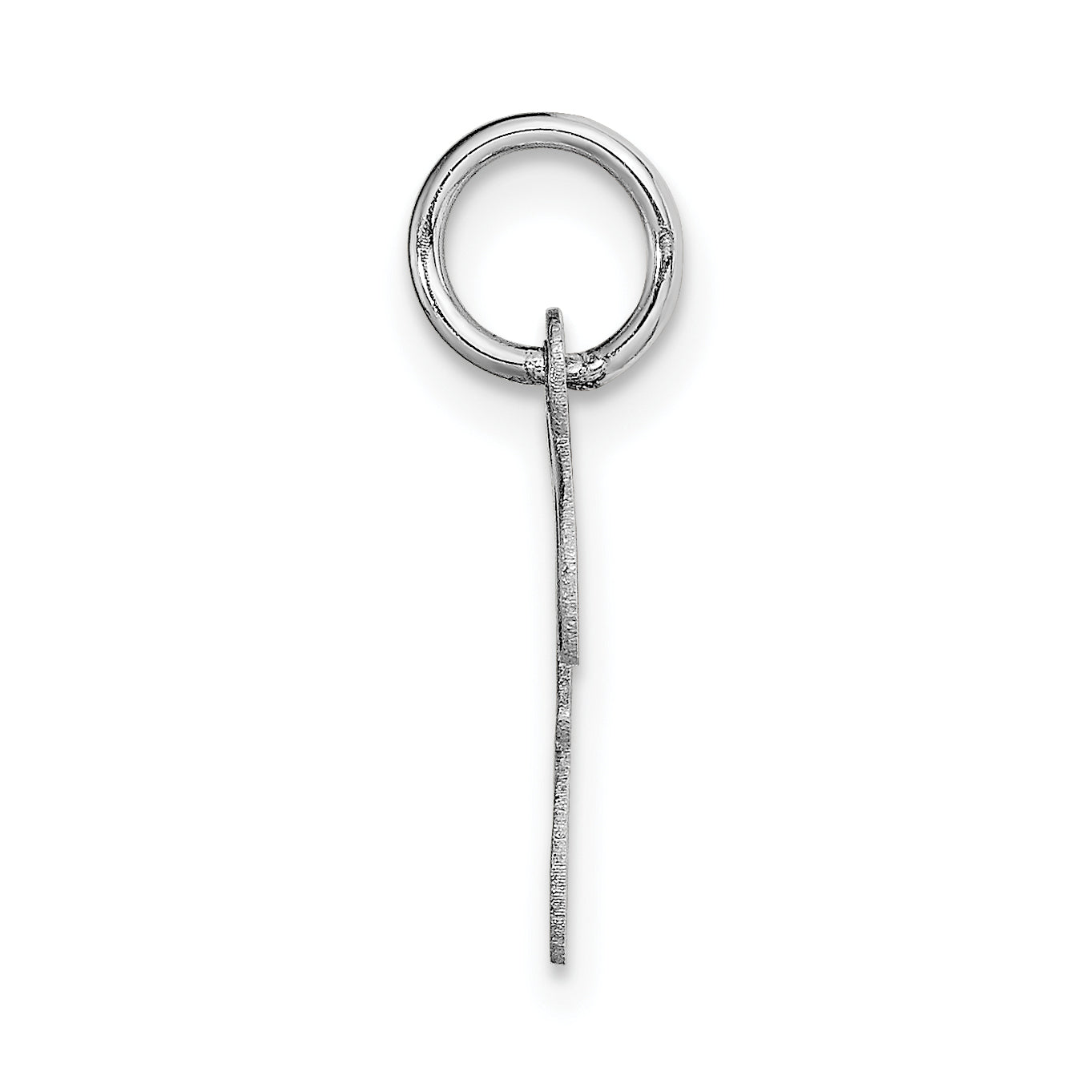 14K White Gold Small Script Initial F Charm Secondary image