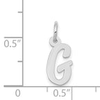 14K White Gold Small Script Initial G Charm