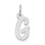 14k White Gold Small Script Letter G Initial Charm