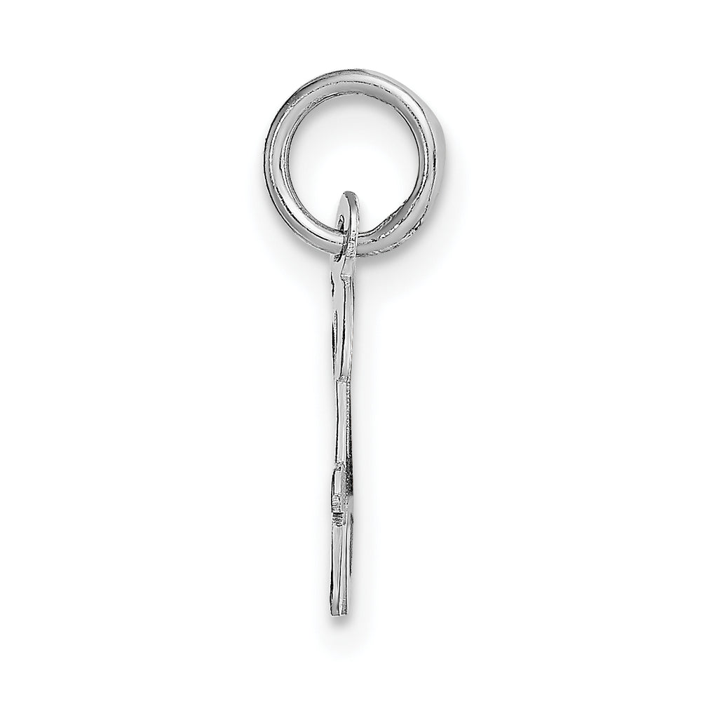 14K White Gold Small Script Initial H Charm