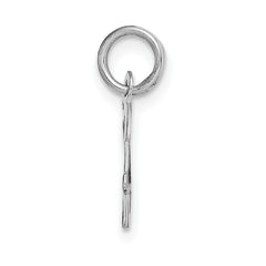 14K White Gold Small Script Initial H Charm