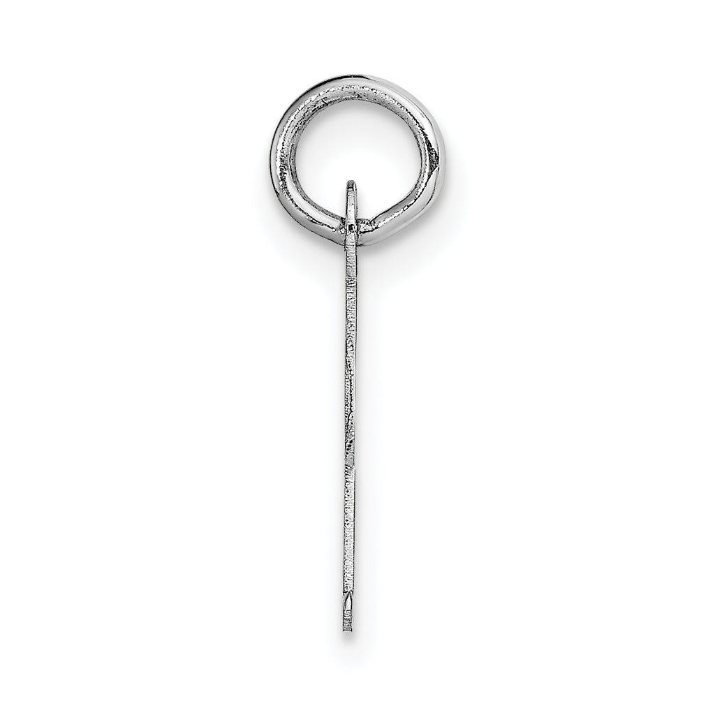14K White Gold Small Script Initial I Charm