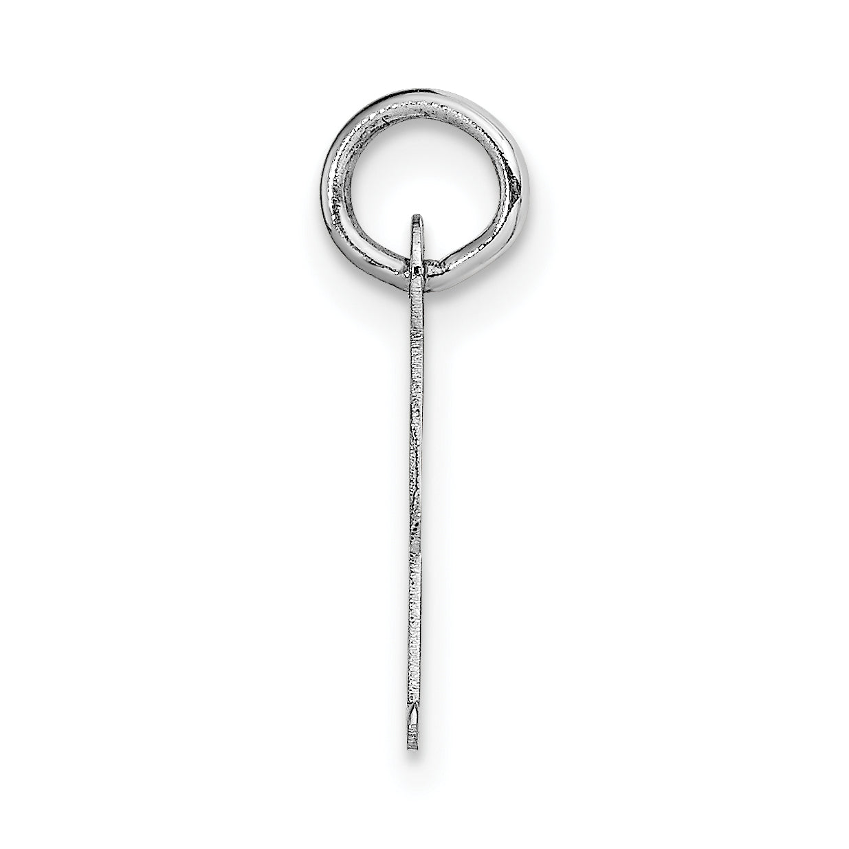 14K White Gold Small Script Initial I Charm