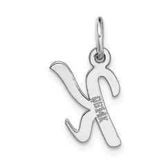 14K White Gold Small Script Initial K Charm