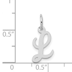 14K White Gold Small Script Initial L Charm