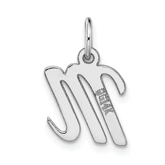 14K White Gold Small Script Initial M Charm