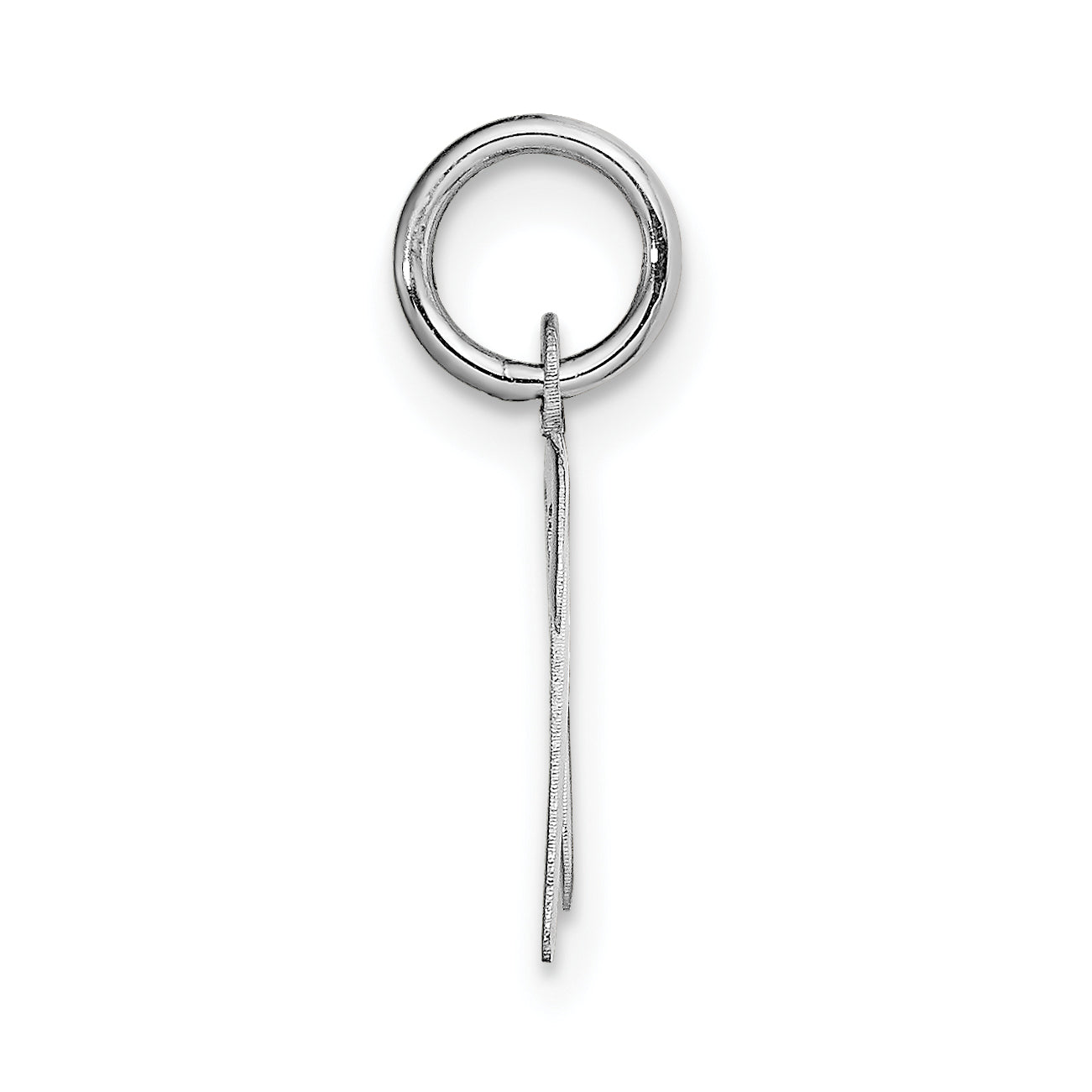 14K White Gold Small Script Initial N Charm Secondary image