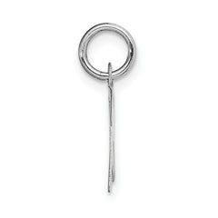 14K White Gold Small Script Initial N Charm