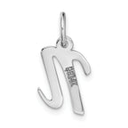 14K White Gold Small Script Initial N Charm