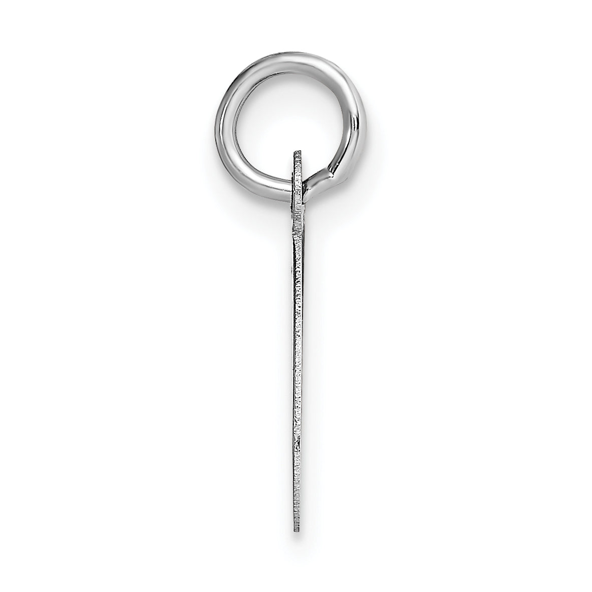 14K White Gold Small Script Initial O Charm Secondary image