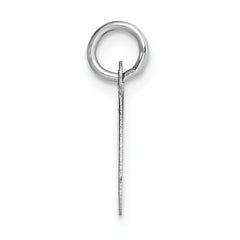 14K White Gold Small Script Initial O Charm